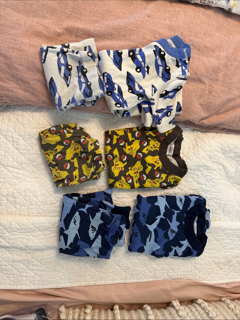 Hanna Andersson Blue & White Car Print Kids Pajama Top